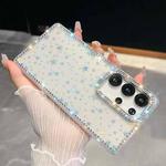 For Samsung Galaxy S24 Ultra 5G Rhinestone Glitter TPU 4-corners Anti-fall Phone Case(Transparent Stars)