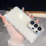 For Samsung Galaxy S25 Ultra 5G Rhinestone Glitter TPU 4-corners Anti-fall Phone Case(White)