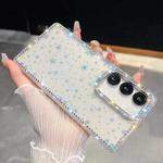 For Samsung Galaxy A16 5G Rhinestone Glitter TPU 4-corners Anti-fall Phone Case(Transparent Stars)