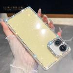 For Samsung Galaxy A07 5G Rhinestone Glitter TPU 4-corners Anti-fall Phone Case(Light Yellow)