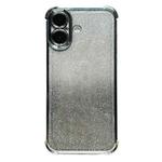 For iPhone 16 Plus Electrpolated Glitter Four-corner Shockproof Space TPU Phone Case(Gradient Silver)