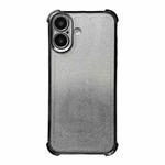 For iPhone 16 Electrpolated Glitter Four-corner Shockproof Space TPU Phone Case(Gradient Black)