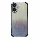 For iPhone 16 Electrpolated Glitter Four-corner Shockproof Space TPU Phone Case(Gradient Purple)