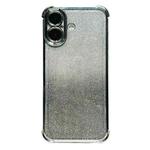 For iPhone 16 Electrpolated Glitter Four-corner Shockproof Space TPU Phone Case(Gradient Silver)