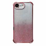 For iPhone 16e Electrpolated Glitter Four-corner Shockproof Space TPU Phone Case(Gradient Pink)