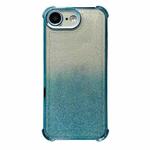For iPhone 16e Electrpolated Glitter Four-corner Shockproof Space TPU Phone Case(Gradient Blue)