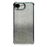 For iPhone 16e Electrpolated Glitter Four-corner Shockproof Space TPU Phone Case(Gradient Silver)