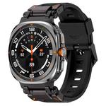 For Samsung Galaxy Watch Ultra 47mm Explorer Metal Head Fluororubber Watch Band(Black Black)