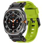 For Samsung Galaxy Watch Ultra 47mm Explorer Metal Head Fluororubber Watch Band(Black Green)