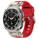 For Samsung Galaxy Watch Ultra 47mm Explorer Metal Head Fluororubber Watch Band(Titanium Red)