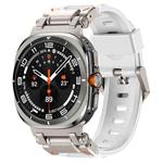 For Samsung Galaxy Watch Ultra 47mm Explorer Metal Head Fluororubber Watch Band(Titanium White)