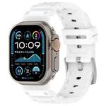 For Apple Watch 46mm / 49mm / 45mm / 44mm Diamond Texture Two-Color Silicone Watch Band(White Black)