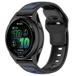 20mm Reverse Buckle Two Color Silicone Watch Band(Midnight Blue Black)