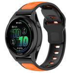 20mm Reverse Buckle Two Color Silicone Watch Band(Orange Black)
