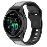 22mm Reverse Buckle Two Color Silicone Watch Band(Gray Black)
