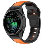 22mm Reverse Buckle Two Color Silicone Watch Band(Orange Black)