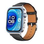 For Huawei Watch Fit 4 / Fit 4 Pro / Fit 3 Leather Watch Band Wristband(Black)