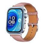 For Huawei Watch Fit 4 / Fit 4 Pro / Fit 3 Leather Watch Band Wristband(Dark Pink)