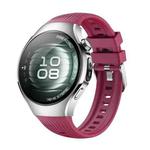 For Huawei Watch 5 42mm Vertical Silicone Watch Band(Wine Red)