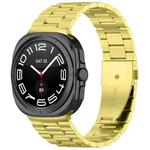 For Samsung Galaxy Watch 8 40 / 44mm Three Beads Stainless Steel Watch Band with Removal Tool(Gold)