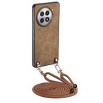 For OnePlus 13R 5G Vintage Leather PC Back Cover Phone Case with Crossbody Strap(Brown)