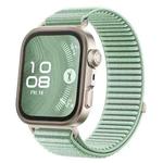 For Huawei Watch Fit 4 / Fit 4 Pro / Fit 3 Woven Nylon Hook And Loop Fastener Metal Interface Watch Band(Aqua Blue)