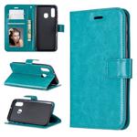 Crazy Horse Texture Horizontal Flip Leather Case with Holder & Card Slots & Wallet & Photo Frame for Galaxy A20E(Blue)