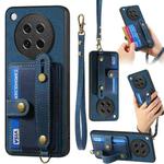 For OPPO Find X8s Retro Cross Wristband Wallet Leather Back Phone Case(Blue)
