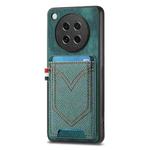For OPPO Find X8s Denim Texture Leather Skin Phone Case with Card Slot(Green)
