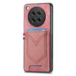 For OPPO Find X8s Denim Texture Leather Skin Phone Case with Card Slot(Pink)