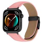 For Huawei Watch Fit 4 / Fit 4 Pro / Fit 3 Lychee Texture Black Turtle Back Buckle Leather Watch Band(Pink)
