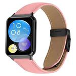 For Xiaomi Smart Bnad 9 Pro / Redmi Watch 5 Lychee Texture Black Turtle Back Buckle Leather Watch Band(Pink)