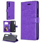 Crazy Horse Texture Horizontal Flip Leather Case with Holder & Card Slots & Wallet & Photo Frame For Xiaomi Mi A3(purple)