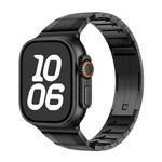 For Apple Watch 46mm / 49mm / 45mm / 44mm Curved Side Detachable Stainless Steel Watch Band(Black)