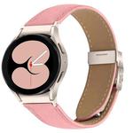 For Samsung Galaxy Watch 7 40 / 44mm Lychee Texture Starlight Turtle Back Buckle Leather Watch Band(Pink)