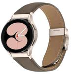 For Samsung Galaxy Watch 7 40 / 44mm Quick Release Lychee Texture Starlight Turtle Back Buckle Leather Watch Band(Gray)