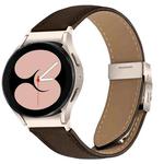 For Samsung Galaxy Watch 7 40 / 44mm Quick Release Lychee Texture Starlight Turtle Back Buckle Leather Watch Band(Coffee Color)