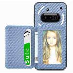 For Nothing Phone 3a Carbon Fiber Magnetic Card Bag Phone Case(Blue)