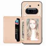 For Nothing Phone 3a Carbon Fiber Magnetic Card Bag Phone Case(Khaki)
