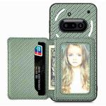 For Nothing Phone 3a Carbon Fiber Magnetic Card Bag Phone Case(Green)