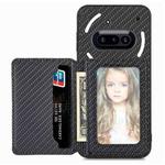 For Nothing Phone 3a Carbon Fiber Magnetic Card Bag Phone Case(Black)