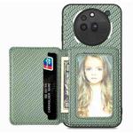 For Nothing Phone 3a Pro Carbon Fiber Magnetic Card Bag Phone Case(Green)
