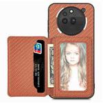 For Nothing Phone 3a Pro Carbon Fiber Magnetic Card Bag Phone Case(Brown)