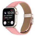For Apple Watch 42mm / 41mm / 40mm / 38mm Lychee Texture Starlight Turtle Back Buckle Leather Watch Band(Pink)