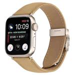 For Apple Watch 42mm / 41mm / 40mm / 38mm Lychee Texture Starlight Turtle Back Buckle Leather Watch Band(Camel)