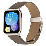 For Xiaomi Smart Bnad 9 Pro / Redmi Watch 5 Lychee Texture Starlight Turtle Back Buckle Leather Watch Band(Gray)