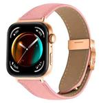 For Huawei Watch Fit 4 / Fit 4 Pro / Fit 3 Lychee Texture Rose Gold Turtle Back Buckle Leather Watch Band(Pink)