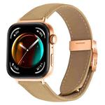 For Huawei Watch Fit 4 / Fit 4 Pro / Fit 3 Lychee Texture Rose Gold Turtle Back Buckle Leather Watch Band(Camel)