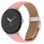 For Google Pixel Watch / Watch 2 / 3 41mm Lychee Texture Starlight Turtle Back Buckle Leather Watch Band(Pink)