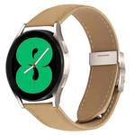 20mm Lychee Texture Starlight Turtle Back Buckle Leather Watch Band(Camel)